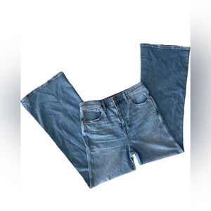 NWT Madewell 11" High Rise Flare Blue Denim Jeans With Magic Pockets Size 29